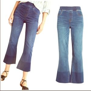 SPANX cropped flair denim raw hem, Large, NWT
